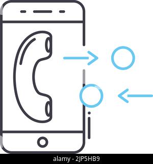 Symbol für Rückruflinie, Umrisssymbol, Vektordarstellung, Konzeptzeichen Stock Vektor