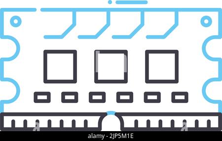 Computer Memory line icon, outline Symbol, Vektor-Illustration, Konzept Zeichen Stock Vektor