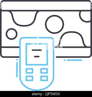 Symbol für Cholesterinchecklinie, Umrisssymbol, Vektordarstellung, Konzeptzeichen Stock Vektor
