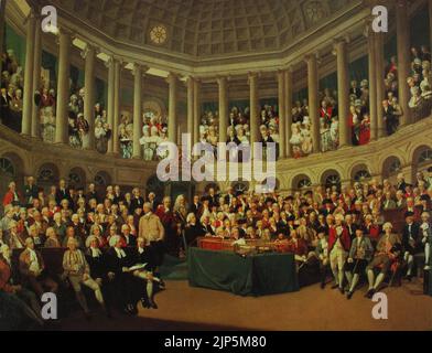 Das Irish House Of Commons 1780 von Francis Wheatley Stockfoto