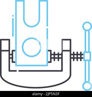 Symbol für Klemmlinie, Umrisssymbol, Vektordarstellung, Konzeptschild Stock Vektor