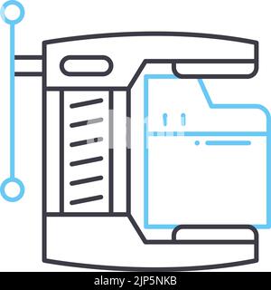 Komprimierte Datei Liniensymbol, Umrisssymbol, Vektordarstellung, Konzeptzeichen Stock Vektor