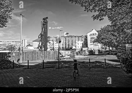 Linden Hannover im Schwarz Weiß Stockfoto