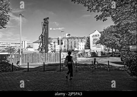 Linden Hannover im Schwarz Weiß Stockfoto