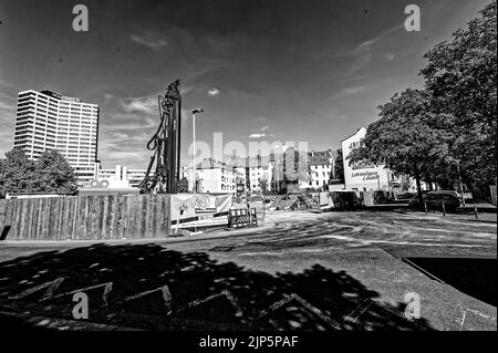 Linden Hannover im Schwarz Weiß Stockfoto