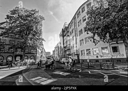 Linden Hannover im Schwarz Weiß Stockfoto