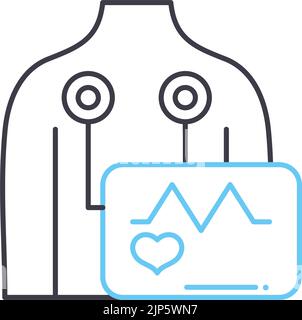 ekg-Liniensymbol, Umrisssymbol, Vektordarstellung, Konzeptzeichen Stock Vektor