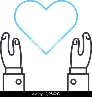 Charity und Spende Linie Symbol, Umriss Symbol, Vektor-Illustration, Konzept Zeichen Stock Vektor