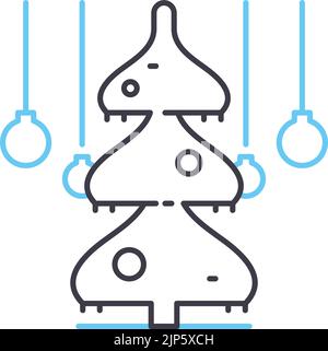 weihnachtsbaum Linie Symbol, Umriss Symbol, Vektor-Illustration, Konzept Zeichen Stock Vektor