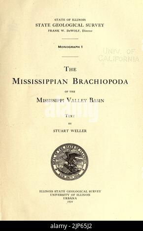 Die Mississippi-Brachiopoda des Mississippi Valley Basin Stockfoto