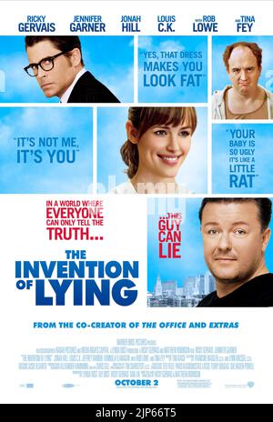 ROB LOWE, Jennifer Garner, Louis C.K., Ricky Gervais, Plakat, DIE ERFINDUNG DER LÜGE, 2009 Stockfoto