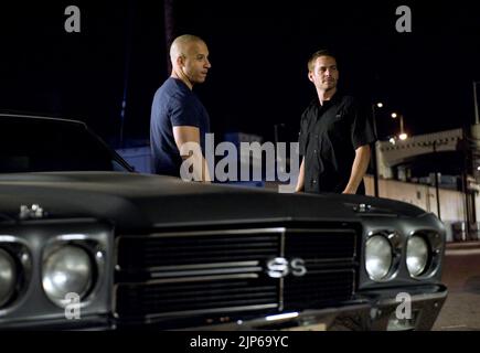 VIN DIESEL, Paul Walker, schnell und wütend, 2009 Stockfoto