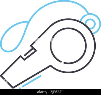 Coach Whistle Linie Symbol, Umriss Symbol, Vektor-Illustration, Konzept Zeichen Stock Vektor
