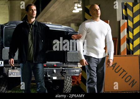 PAUL WALKER, VIN DIESEL, schnell und wütend, 2009 Stockfoto