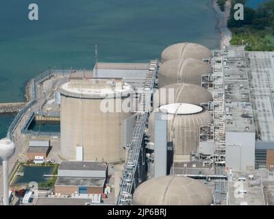 Nahaufnahme eines Kernkraftwerks. Stockfoto
