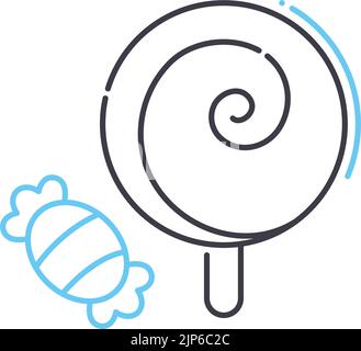 Bonbons Lollipop Linie Symbol, Umriss Symbol, Vektor-Illustration, Konzept Zeichen Stock Vektor