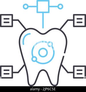 Dental Technologies Liniensymbol, Umrisssymbol, Vektordarstellung, Konzeptzeichen Stock Vektor