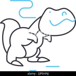 Dinosaurier-Liniensymbol, Umrisssymbol, Vektordarstellung, Konzeptzeichen Stock Vektor