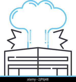 Schäden in der Stadtlinie Symbol, Umriss Symbol, Vektor-Illustration, Konzept Zeichen Stock Vektor