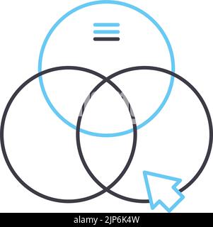 Farbkorrekturliniensymbol, Umrisssymbol, Vektordarstellung, Konzeptzeichen Stock Vektor