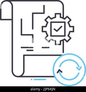 Symbol für die Ausführungslinie, Umrisssymbol, Vektordarstellung, Konzeptzeichen Stock Vektor