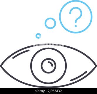 Neugier Augenlinie Symbol, Umriss Symbol, Vektor-Illustration, Konzept Zeichen Stock Vektor