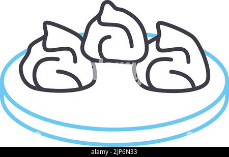 Symbol für DIM-Sum-Linie, Umrisssymbol, Vektordarstellung, Konzeptzeichen Stock Vektor