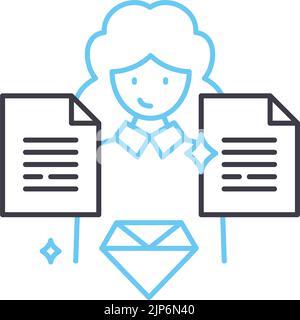 Business-vip-Liniensymbol, Umrisssymbol, Vektordarstellung, Konzeptschild Stock Vektor