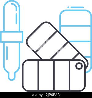 Liniensymbol der Farbpalette, Umrisssymbol, Vektordarstellung, Konzeptzeichen Stock Vektor