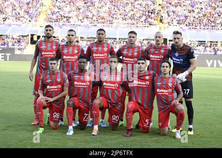 Team (Cremonese) während der italienischen Serie Ein Spiel zwischen Fiorentina 3-2 Cremonese im Artemio Franchi Stadion am 14. August 2022 in Florenz, Italien. Quelle: Maurizio Borsari/AFLO/Alamy Live News Stockfoto