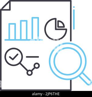 Liniensymbol für Datenanalyse, Umrisssymbol, Vektordarstellung, Konzeptzeichen Stock Vektor