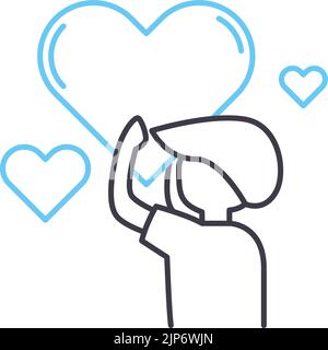 Vergleich Gefühle Liniensymbol, Umrisssymbol, Vektordarstellung, Konzeptzeichen Stock Vektor