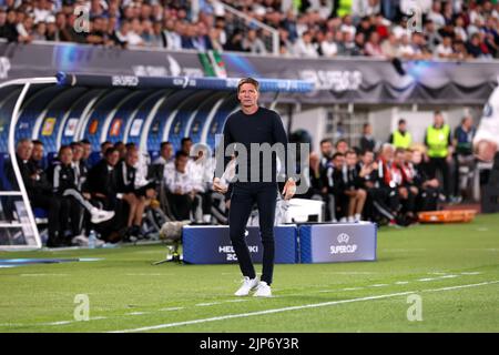 10,8.2022, Olympiastadion/Olympiastadion, Helsinki. UEFA Super Cup 2022. Real Madrid / Eintracht Frankfurt Coach Oliver Glasner - Eintracht Stockfoto