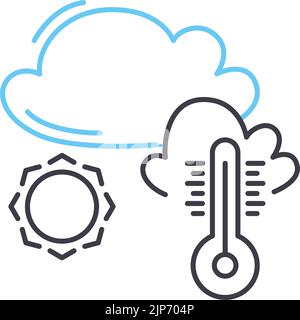 Symbol für Klimalinie, Umrisssymbol, Vektordarstellung, Konzeptzeichen Stock Vektor