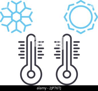 celsius-Liniensymbol, Umrisssymbol, Vektordarstellung, Konzeptzeichen Stock Vektor