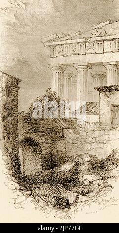 Der Parthenon aus dem East End - aus einer Skizze von CR Cockerell, RA - Wordsworth Christopher - 1882 Stockfoto