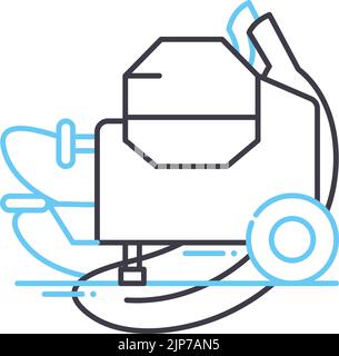 Beton-Mischerliniensymbol, Umrisssymbol, Vektordarstellung, Konzeptschild Stock Vektor