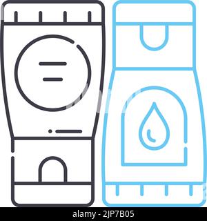 Kosmetik Creme Linie Symbol, Umriss Symbol, Vektor-Illustration, Konzept Zeichen Stock Vektor