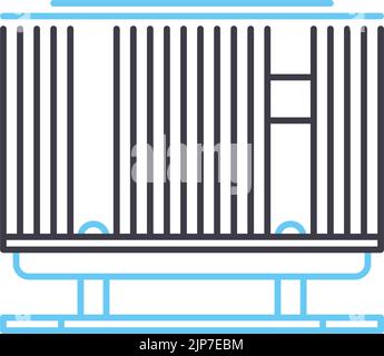 Liniensymbol des Kühlsystems, Umrisssymbol, Vektordarstellung, Konzeptschild Stock Vektor