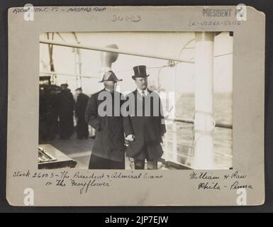 Der Präsident und Admiral Evans auf der ''Mayflower'' - William H. Rau, Phila., Penna. Stockfoto