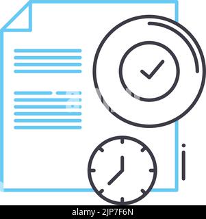 Genehmigtes Zeilensymbol, Umrisssymbol, Vektordarstellung, Konzeptzeichen Stock Vektor