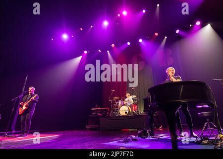 Madison, USA. 14. August 2022. Isaac Hanson, Zac Hanson und Taylor Hanson von Hanson am 14. August 2022 auf Sylvee in Madison, Wisconsin (Foto: Daniel DeSlover/Sipa USA) Quelle: SIPA USA/Alamy Live News Stockfoto