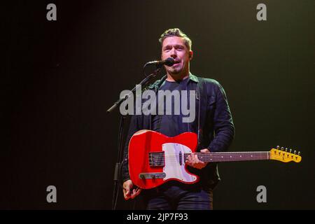 Madison, USA. 14. August 2022. Isaac Hanson von Hanson am 14. August 2022 auf der Sylvee in Madison, Wisconsin (Foto: Daniel DeSlover/Sipa USA) Quelle: SIPA USA/Alamy Live News Stockfoto