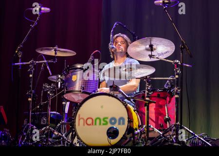 Madison, USA. 14. August 2022. Zac Hanson von Hanson am 14. August 2022 auf der Sylvee in Madison, Wisconsin (Foto: Daniel DeSlover/Sipa USA) Quelle: SIPA USA/Alamy Live News Stockfoto