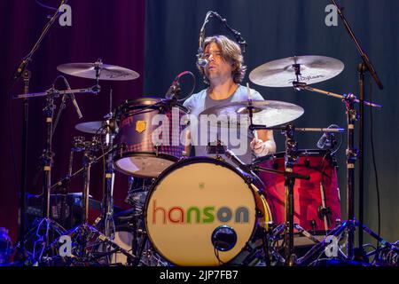 Madison, USA. 14. August 2022. Zac Hanson von Hanson am 14. August 2022 auf der Sylvee in Madison, Wisconsin (Foto: Daniel DeSlover/Sipa USA) Quelle: SIPA USA/Alamy Live News Stockfoto