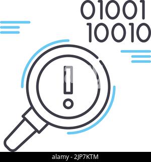 Symbol für Fehlercodelinie, Umrisssymbol, Vektordarstellung, Konzeptzeichen Stock Vektor