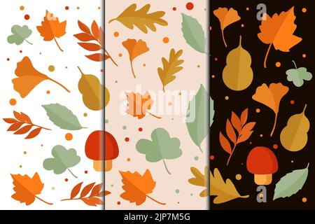Flaches Design im Herbstlaub-Muster Stock Vektor