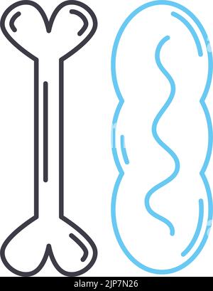 Hund Spielzeug Linie Symbol, Umriss Symbol, Vektor-Illustration, Konzept Zeichen Stock Vektor