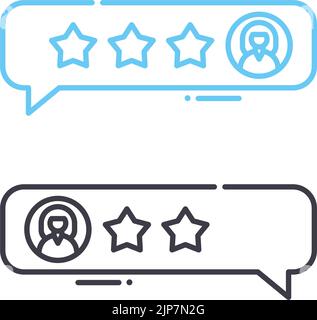 Feedback überprüft das Zeilensymbol, das Umrisssymbol, die Vektordarstellung, das Konzeptzeichen Stock Vektor