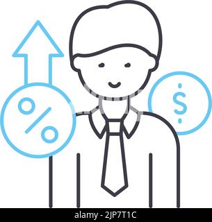 Symbol für die Advisor-Linie, Umrisssymbol, Vektordarstellung, Konzeptzeichen Stock Vektor